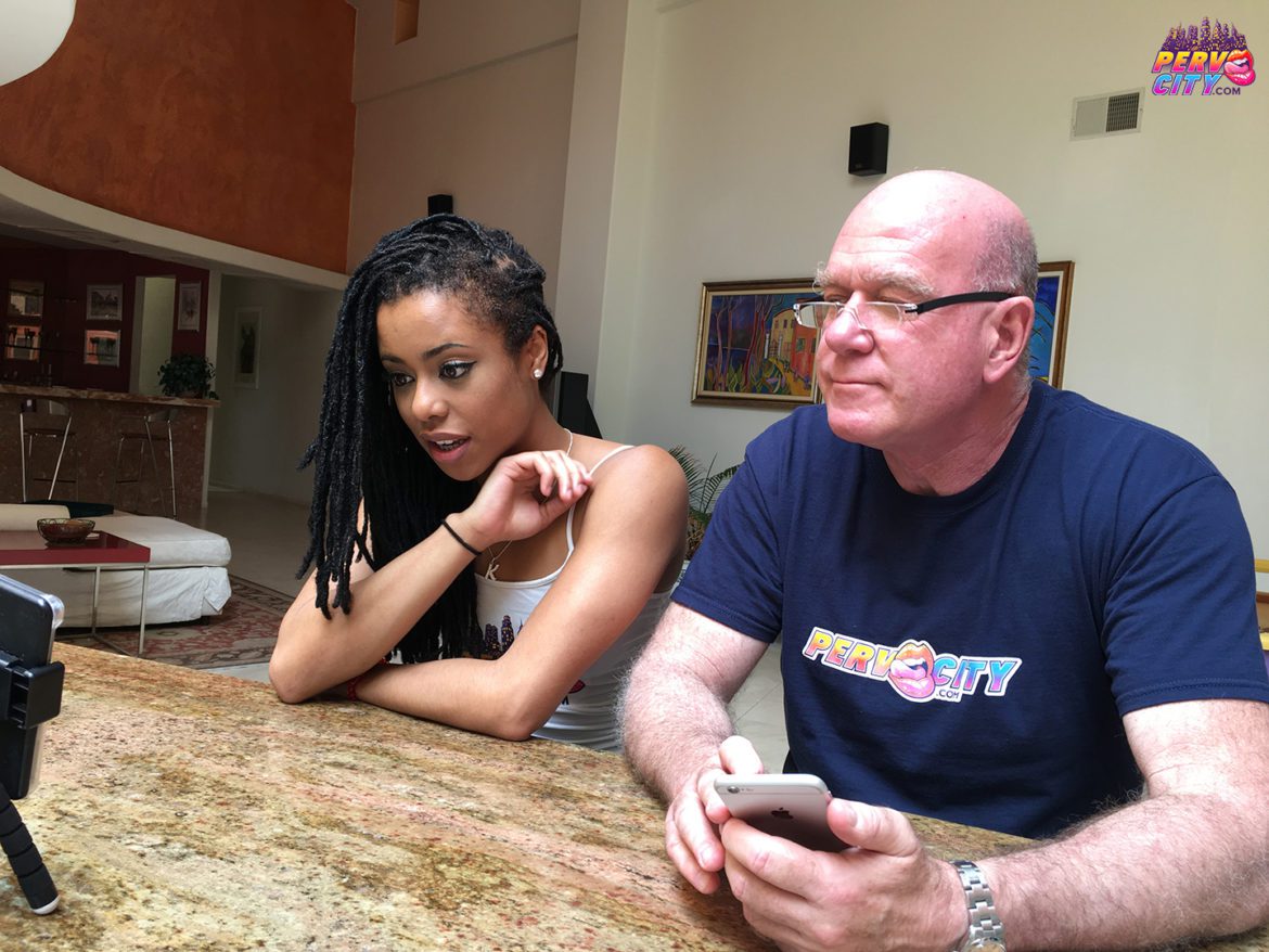 Kira Noir, PervCity, Chocolate BJs, blowjob, big dick, deep throat, porn bts, ebony